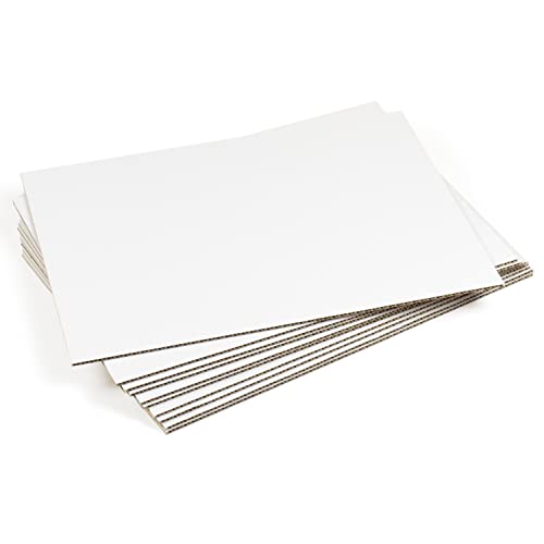 10 planchas Cartón Corrugado blanco DIN A3 (420 x 297 mm), Laminas de cartón ondulado rígido 4 mm, para manualidades, refuerzo de sobres, cajas, maquetas