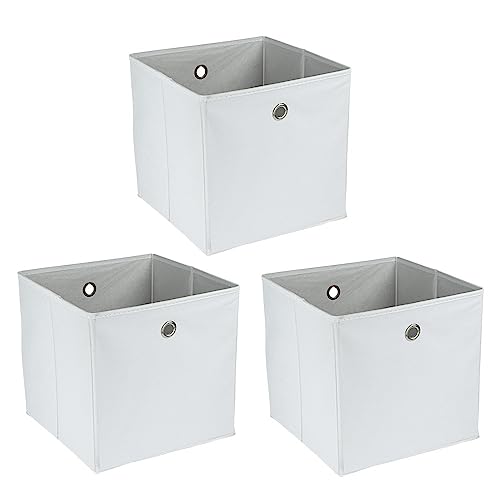 Ideen mit Herz Cajas de almacenamiento plegables | 30 x 30 x 30 cm | 3 unidades (blanco)