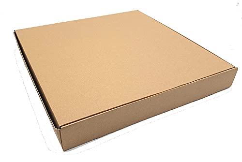 Pack cajas | cartón para pizzas, empanadas, para envíos ecommerce automontables kraft, paqueteria, almacenaje, packaging, regalos, envio postal, Ideal ecomerce. (33 x 33 x 4 cm, Pack 25 cajas)