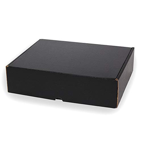 Only Boxes, Caja De Cartón Negra Resistente para Envío Postal, Automontable ideal para Regalo, Talla L, 30x22x8 cm, 20 Unidades