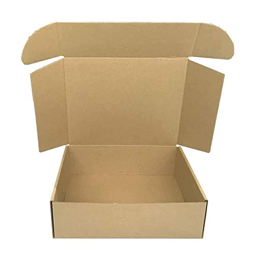 Cajeando | Pack de 10 Cajas de Cartón Automontables | Tamaño 26 x 21 x 8 cm | Para Envíos y Mudanzas | Color Marrón y Microcanal | Fabricadas en España