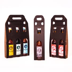 Pack 25 unidades Expositor caja para botellas de cerveza o otras bebidas de 33 CL con ventana y asa troquelada para fácil transporte y empaquetado