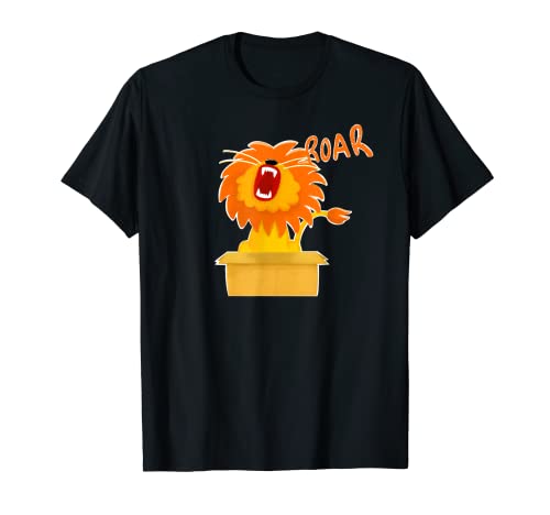 Lindo león en una caja de cartón Rooaaar!! Camiseta