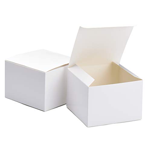 Switory Cajas de regalo de 25 piezas 12,5x12,5x9cm, cajas de regalo de papel Kraft con tapas para hacer manualidades,cajas de cartÃ³n para propuestas de dama de honor, regalos de boda blancos