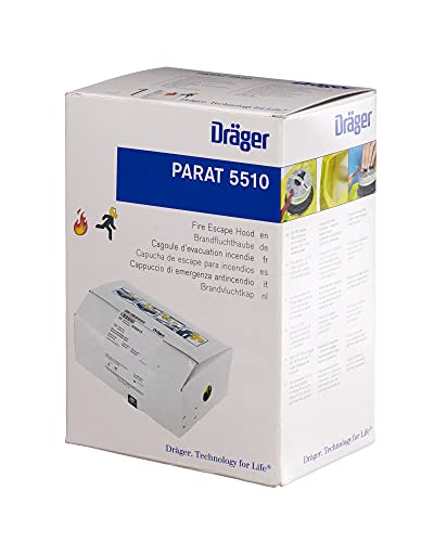 Dräger PARAT 5510 | Máscara de Escape respiratoria ergonómica con Filtro CO P2 | Protección Ante Gases de Incendio, vapores y combustión | Caja de cartón