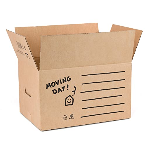 ONLY BOXES Pack 20 cajas mudanza. Cajas cartón 43x30x25 cm para mudanzas y almacenaje con asas. Cajas organizadoras. Cajas de cartón, AMA637