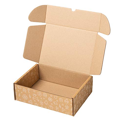 packer PRO Pack 25 Cajas Carton Envios Automontables para Ecommerce y Regalo, (Navidad Pequeña 25x18x8cm, Navidad)