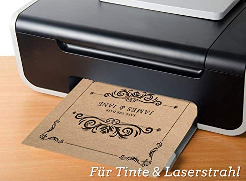 Hojas de papel Kraft A3-260 g - 21 x 29,7 cm - Formato DIN EXACTO - Papel de artesanía y cartón natural Hojas de papel kraft de cartón Para la fabricación de cajas de cartón Regalos (50 hojas)