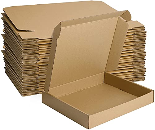 HORLIMER 31,4 x 24,9 x 4,8cm Cajas de Carton con Tapa para Envios de Paquete, 25 Pack, Cajitas de Papel Kraft para Regalo o Embalaje, Marrón