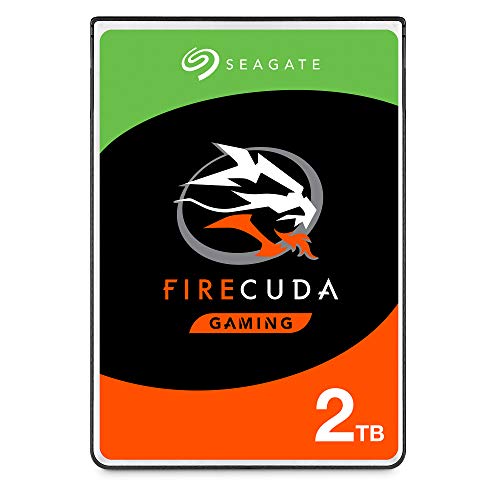 Seagate FireCuda, 2 TB, Disco duro interno híbrido, SSHD de alto rendimiento, 2,5 in, SATA, 6 GB/s, aceleración mediante flash, caché de 8 GB y 3 años de servicios Rescue (ST2000LX001)