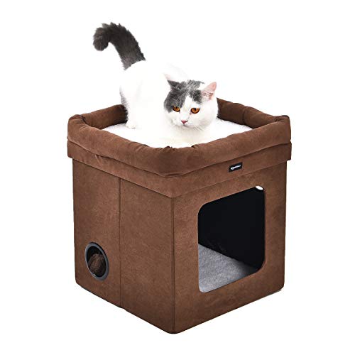 Amazon Basics Casa para gato plegable, Marrón, 38 x 38 x 43 cm