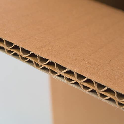 ONLY BOXES Pack de 20 cajas con solapas fabricadas en cartón ondulado de dos ondas para embalaje o transporte de Alta Protección. Medidas:31x22x25 cm, Embalaje de productos frágiles y pesados, AMA630