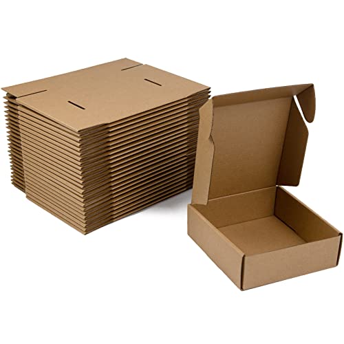 Sodissa Cajas de envío de 6 x 6 x 2 pulgadas, paquete de 25, cajas de cartón corrugado marrón para negocios pequeños