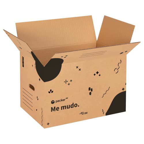 packer PRO Pack 20 Cajas Carton para Mudanzas y Almacenaje Ultra Resistentes con Asas, 50x30x30cm