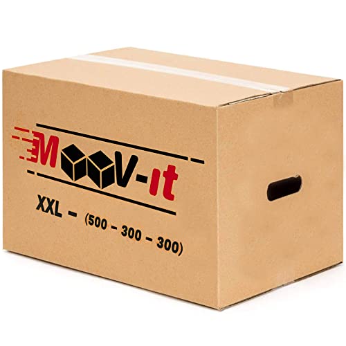 Pack de 20 cajas de cartón para mudanza, reforzado y resistente. Cajas de embalaje para envíos con asas.Para almacenaje y Embalaje.Reutilizables. (20Ud. (50x30x30cm))