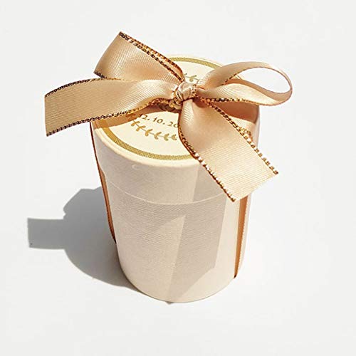 JJZXD Personalizado Favor del Chocolate del Cilindro Caja de Regalo de Boda de la Caja del Caramelo Cajas de cartón Ducha Bolsas de Embalaje de decoración de Boda (Color : C)
