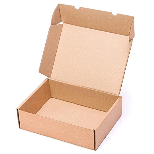 TeleCajas® | (25x) Caja de Cartón Postales Kraft | Cajas Automontables con Tapa para Almacenaje | Medidas: 35x25x10 cms | Lote de 25 uds