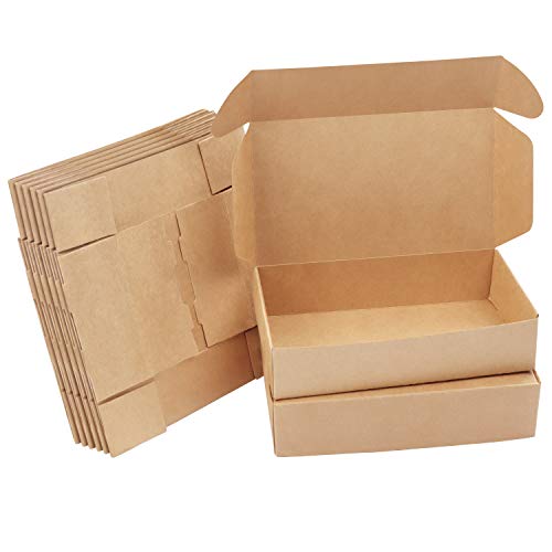 Kurtzy Pack de 20 Cajas de Cartón Kraft Marrón – Medidas de las Cajas 19 x 11 x 4,5 cm - Caja Kraft Fácil Ensamblado Cuadrada Presentación - Cajitas para Regalos, Fiestas, Cumpleaños, Bodas