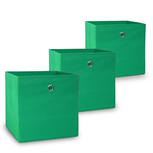Vladon Conjunto Oslo de 3 Cajas Plegables en Verde