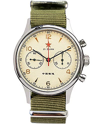 Seagull 1963 SU1963S40 - Reloj cronógrafo para hombre con movimiento ST1901, verde, 40mm, Correa