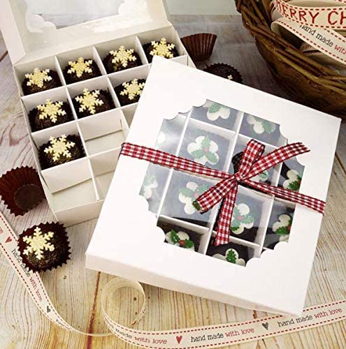 Cajas de dulces vacías con insertos y recipientes para recoger y mezclar para tartas de chocolate, celebración, regalo de cumpleaños, boda, paquete (10)