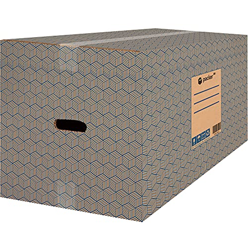 packer PRO Pack 10 Cajas Carton Mudanza y Almacenaje Ultra Resistentes con Asas 60x40x40cm